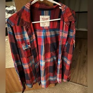 Blue and red Plaid Button Up
